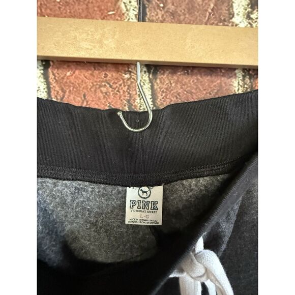 Pink by Victoria Secret Womens Gray Jogger Sweatpants w/ Drawstring Size Large - Picture 3 of 3